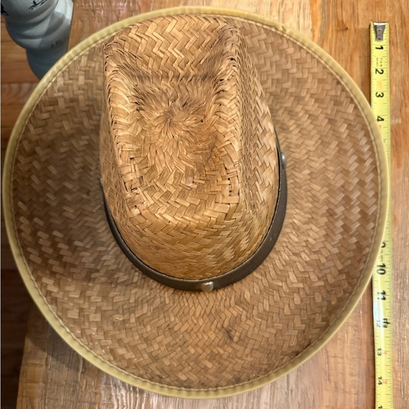 Stylish Made in Mex Straw Cowboy Hat with Brown Band 8 inch opening - Picture 3 of 5